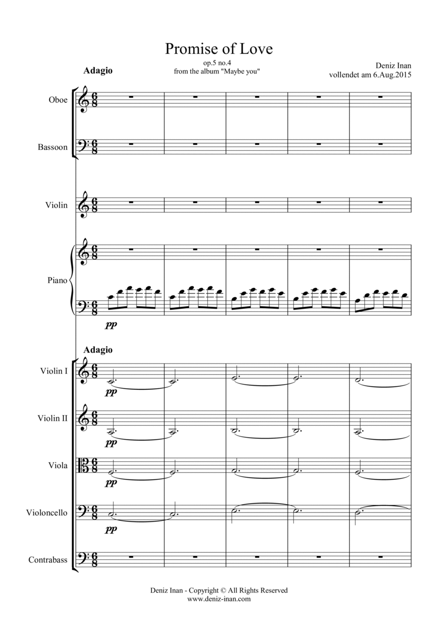 op.5 no.4 - Promise of Love Chamber Orchestra scores gallery preview page 1