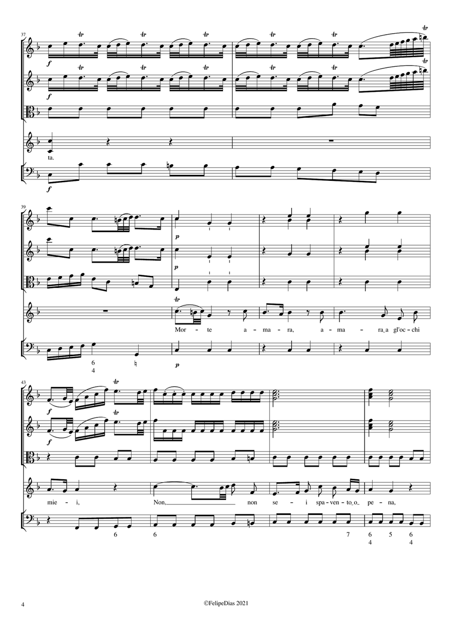 Morte amara (Aria di Quinto Fabio, from Lucio Papirio) Small Ensemble scores gallery preview page 4