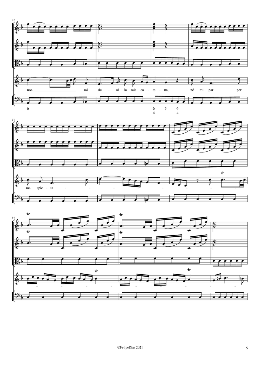 Morte amara (Aria di Quinto Fabio, from Lucio Papirio) Small Ensemble scores gallery preview page 5