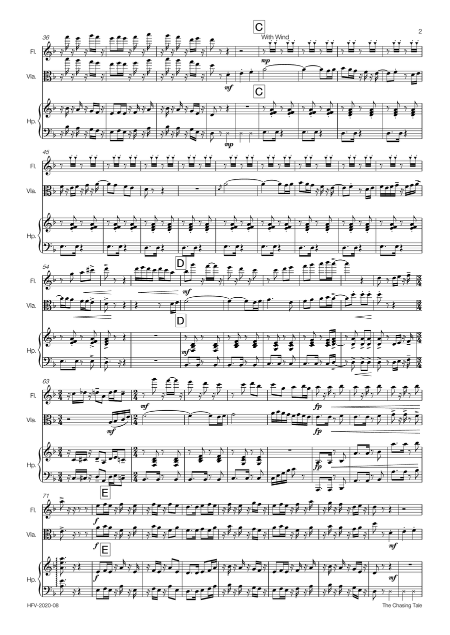The Chasing Tale - Trio (Flute, Viola, Harp) Small Ensemble scores gallery preview page 3