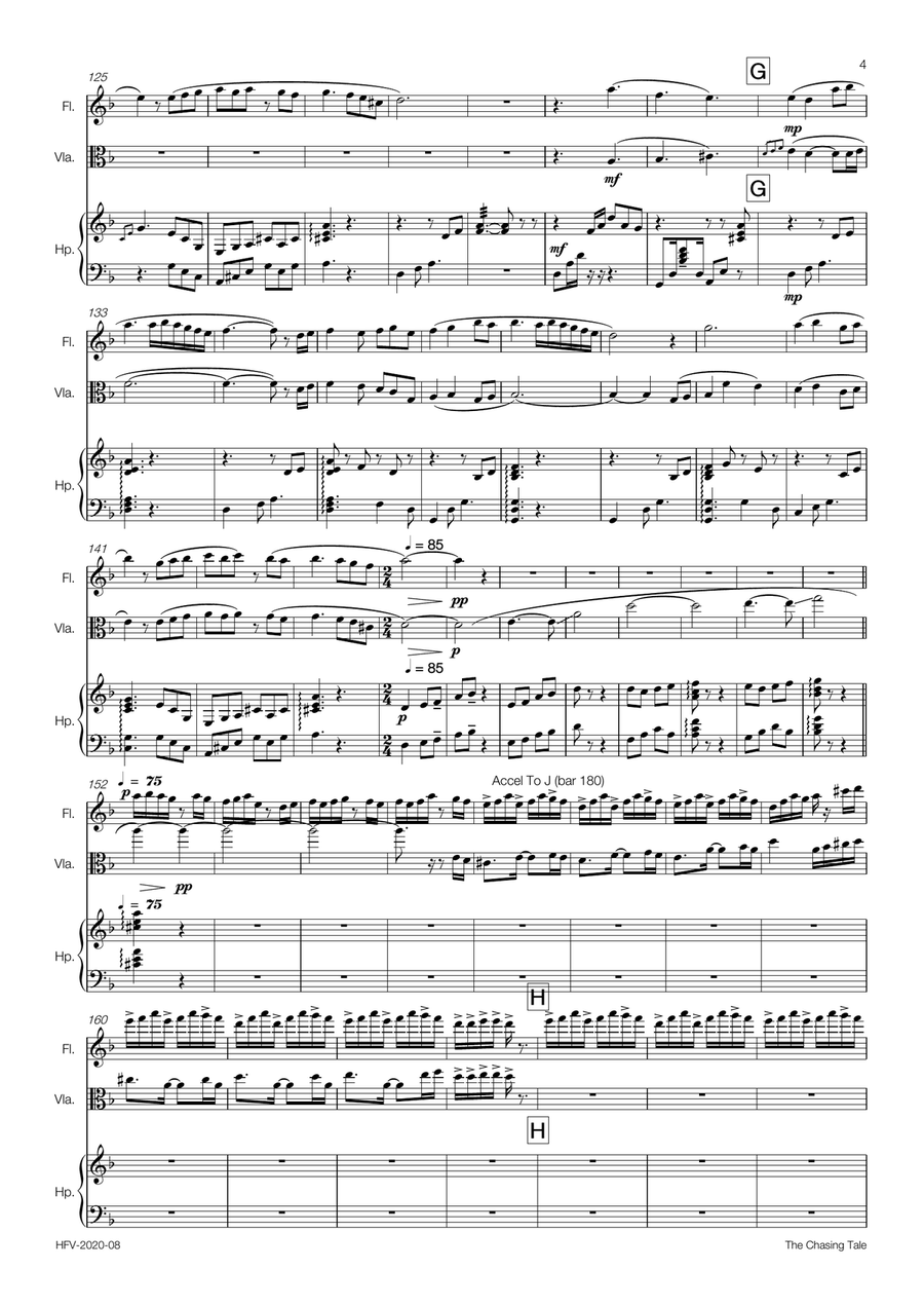 The Chasing Tale - Trio (Flute, Viola, Harp) Small Ensemble scores gallery preview page 5