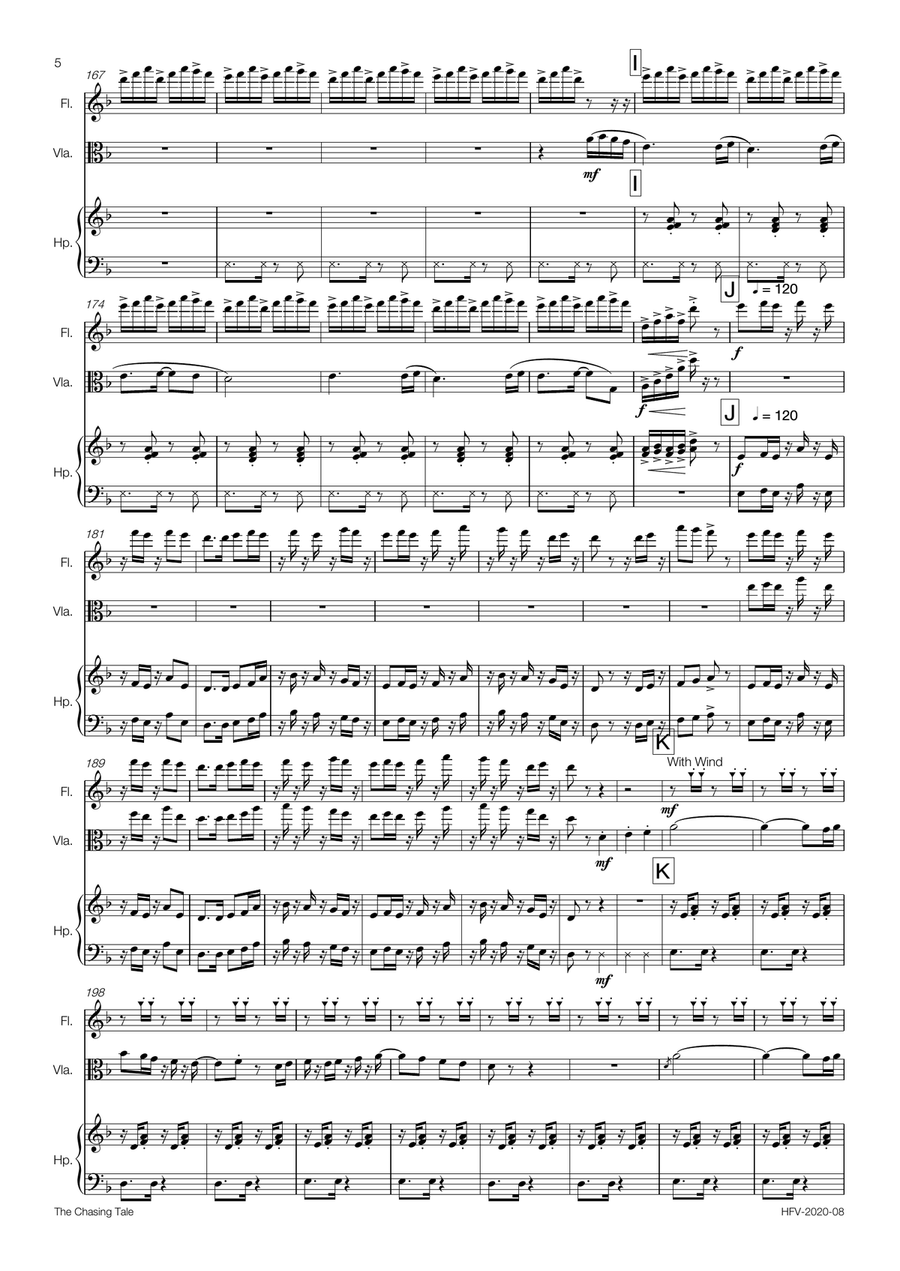 The Chasing Tale - Trio (Flute, Viola, Harp) Small Ensemble scores gallery preview page 6