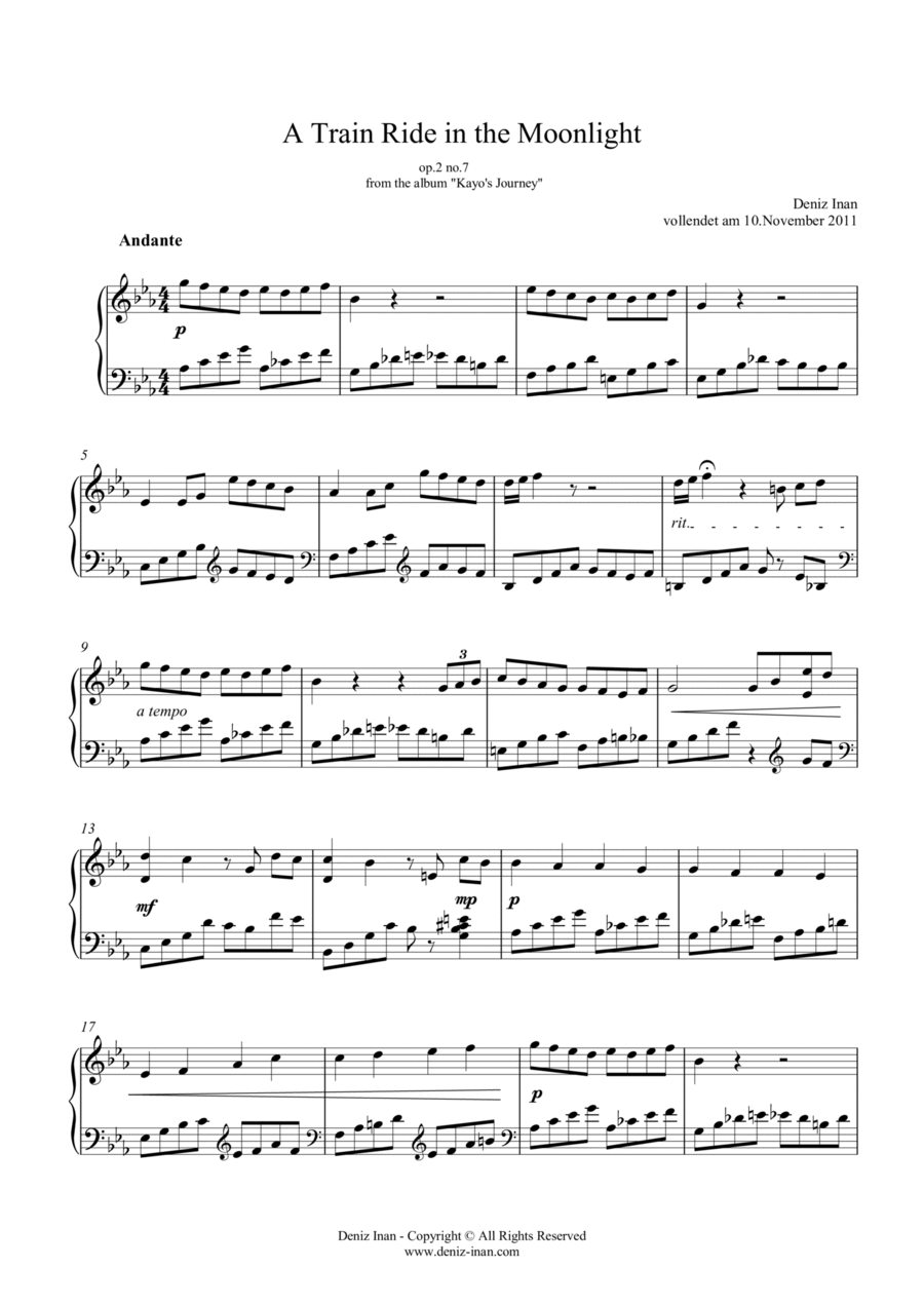 op.2 no.7 - A Train Ride in the Moonlight Piano Solo scores gallery preview page 1