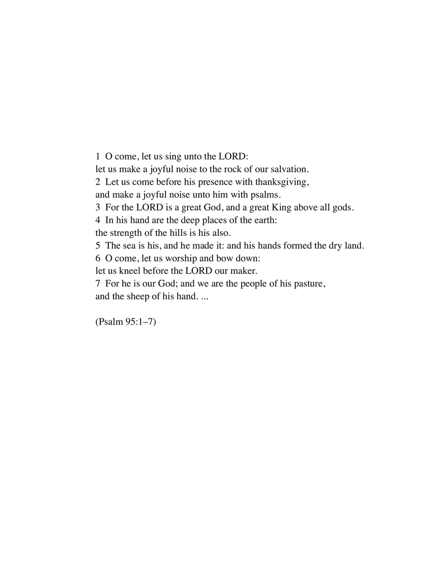 O COME, LET US SING UNTO THE LORD (Psalm 95:1-7) for Soprano and Keyboard Small Ensemble scores gallery preview page 2