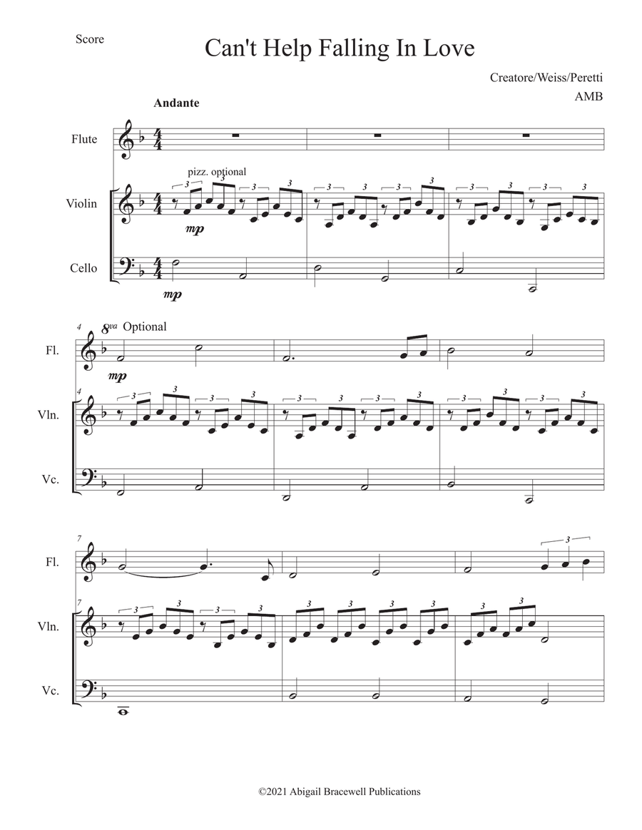 Can't Help Falling In Love Small Ensemble scores gallery preview page 2