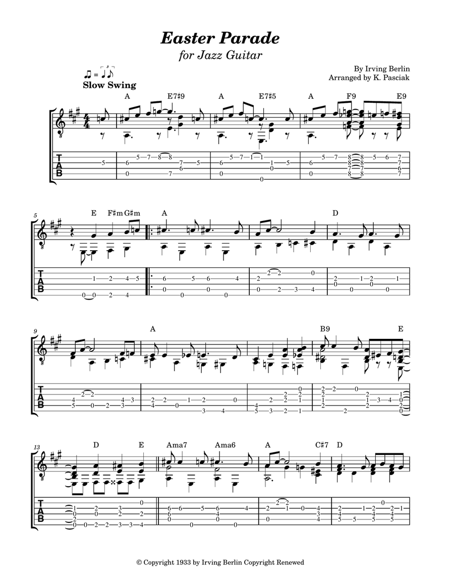 Easter Parade Easter Parade Guitar Tablature scores gallery preview page 2