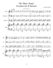 We Three Kings for piano, violin, cello, bassoon (2nd cello)