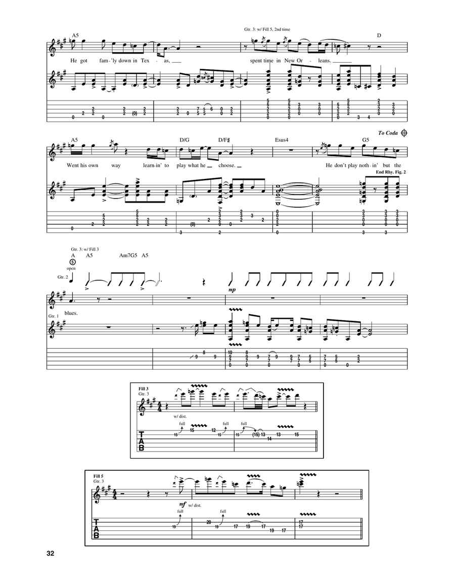 He Don't Play Nothin' But The Blues Electric Guitar scores gallery preview page 3