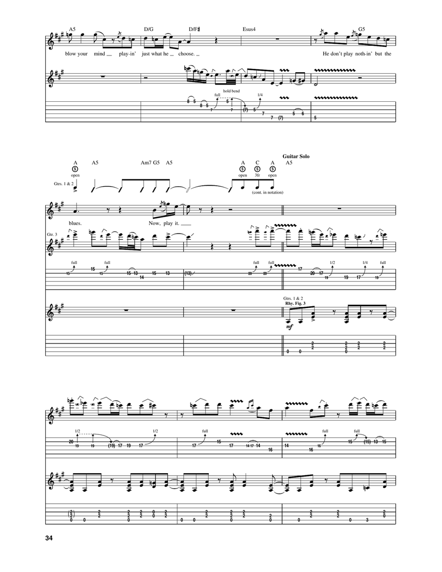 He Don't Play Nothin' But The Blues Electric Guitar scores gallery preview page 5