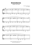 Greensleeves piano sheet music