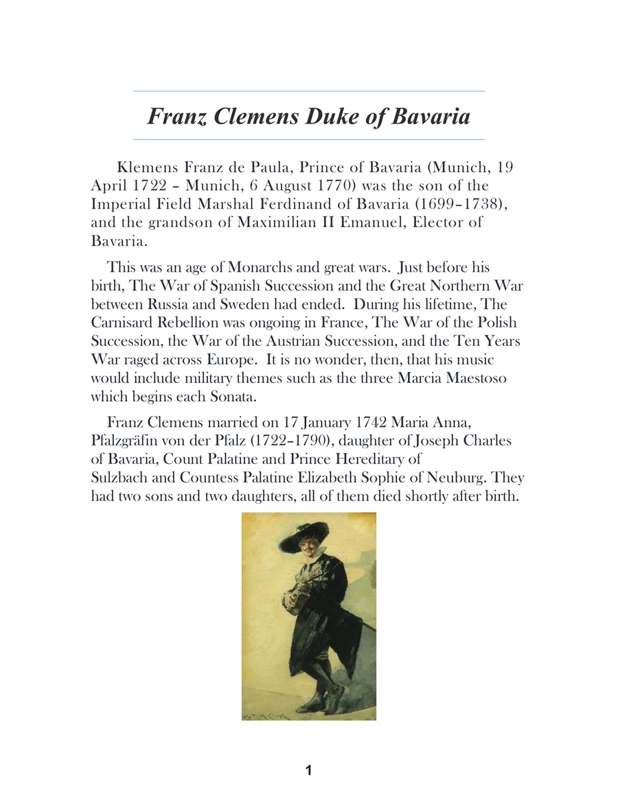 Franz Clemens Duke of Bavaria: 3 Gallichone Sonatas and 12 Menuettos Ukulele scores gallery preview page 3