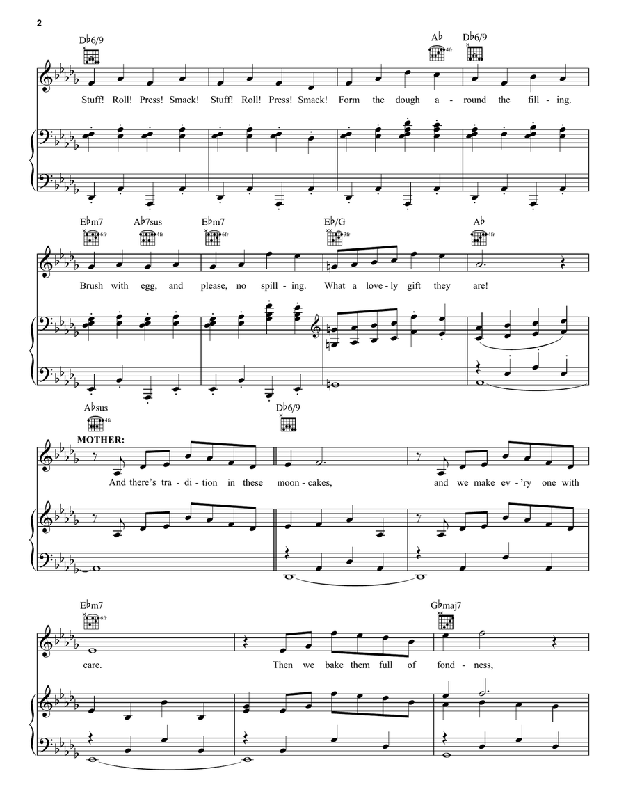 Mooncakes (from Over The Moon) Piano, Vocal, Guitar scores gallery preview page 2