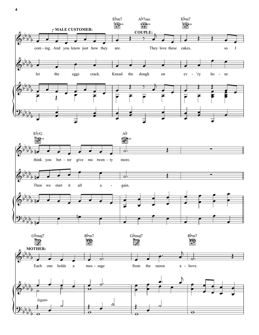 Mooncakes (from Over The Moon) Piano, Vocal, Guitar scores gallery preview page 4