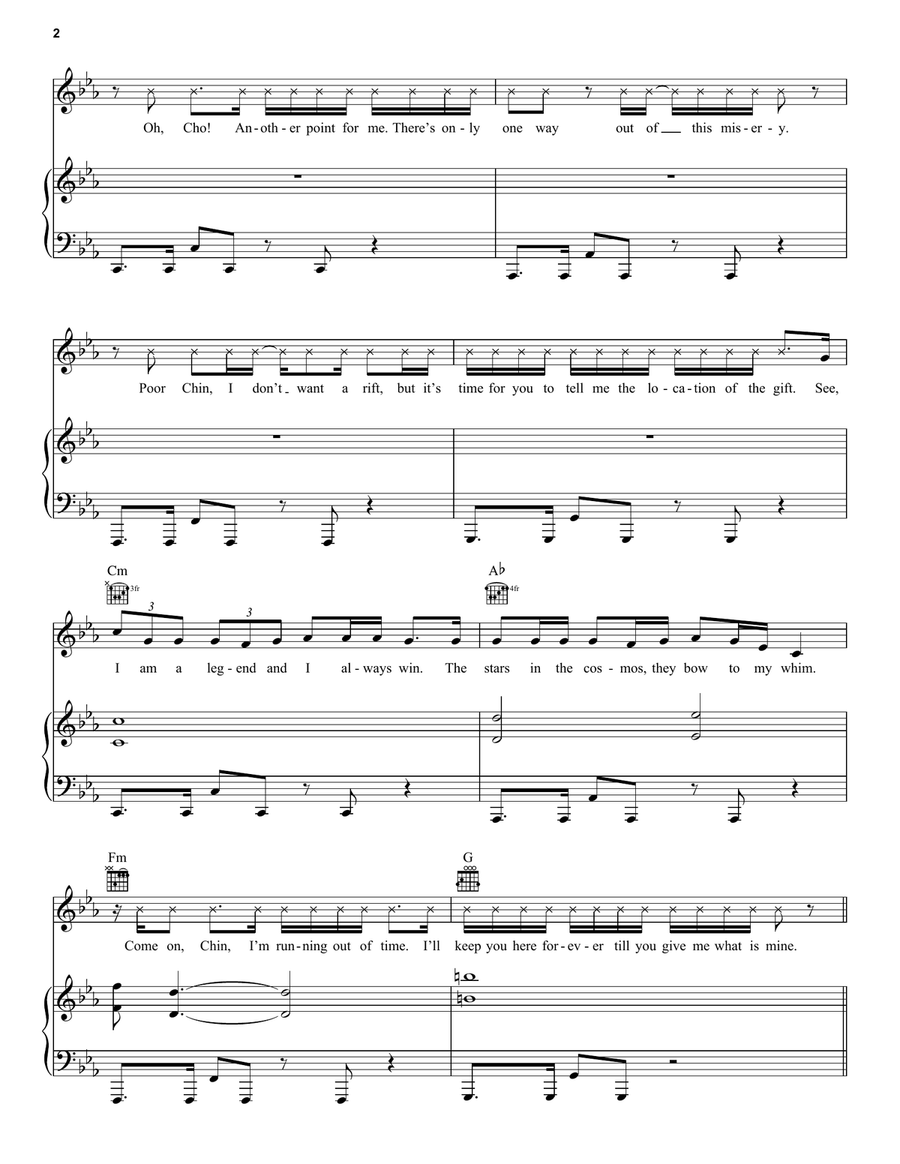 Hey Boy (from Over The Moon) Piano, Vocal, Guitar scores gallery preview page 2