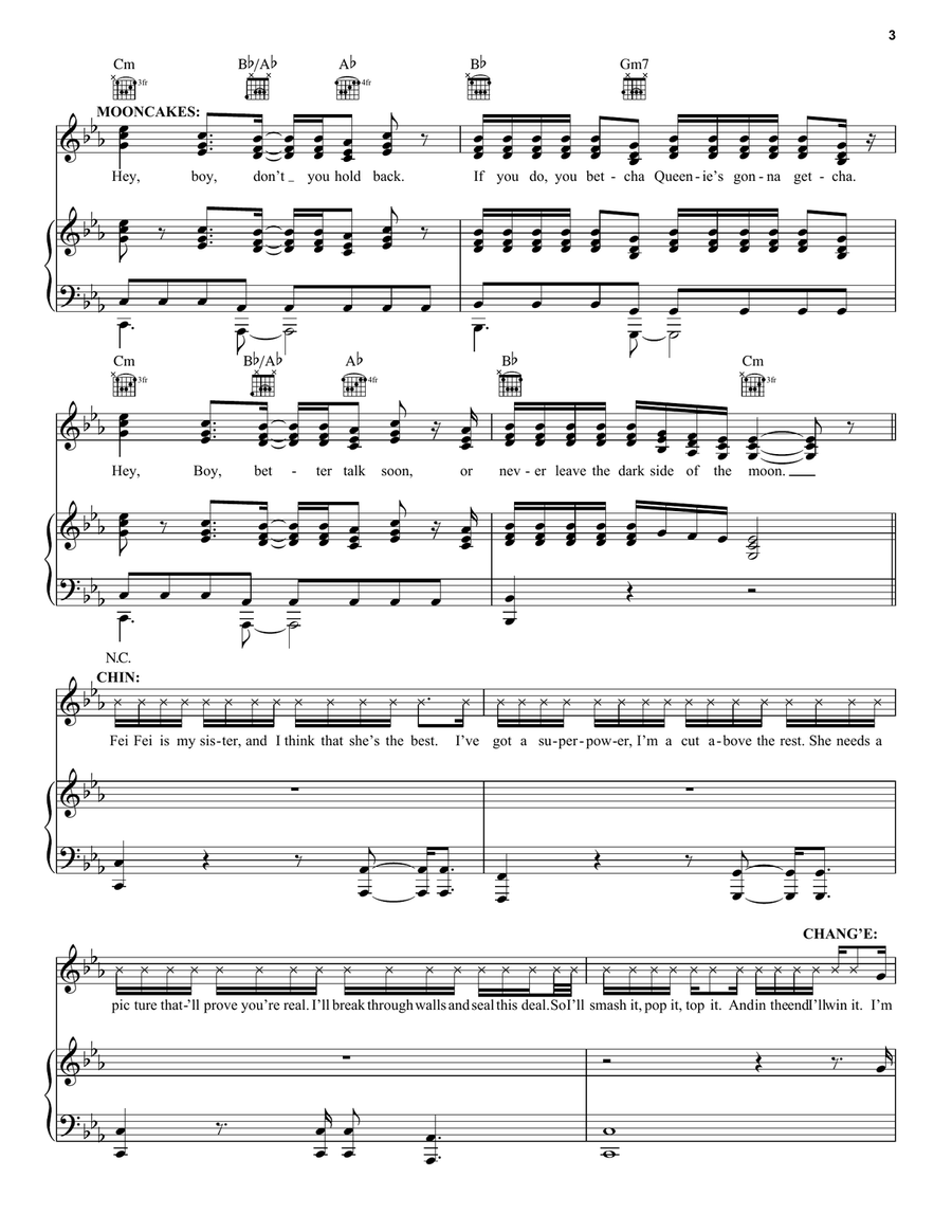 Hey Boy (from Over The Moon) Piano, Vocal, Guitar scores gallery preview page 3