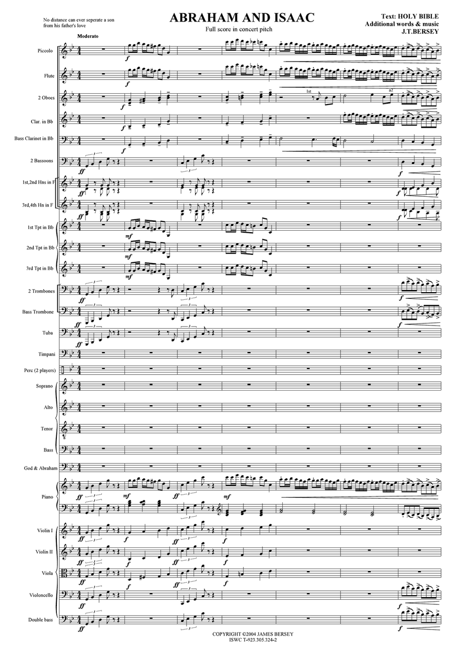 Abraham & Isaac (orchestral parts, vocal scores, orchestral score) Full Orchestra scores gallery preview page 3