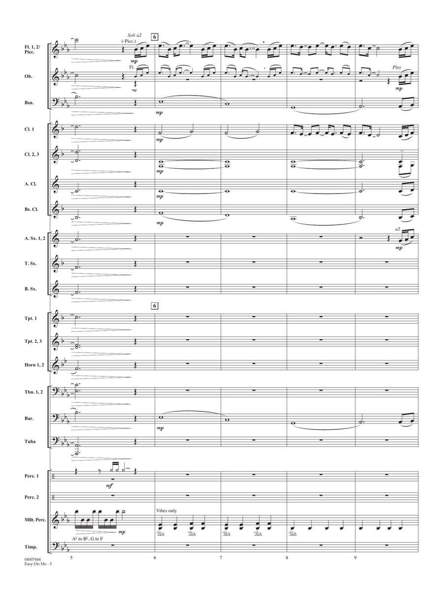 Easy on Me (arr. Michael Brown) - Conductor Score (Full Score) Concert Band scores gallery preview page 3