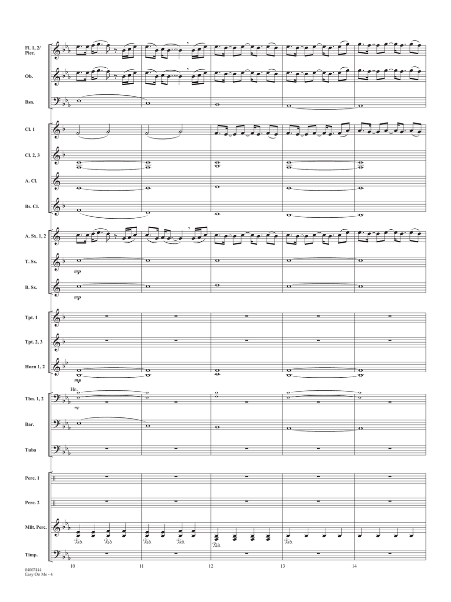 Easy on Me (arr. Michael Brown) - Conductor Score (Full Score) Concert Band scores gallery preview page 4