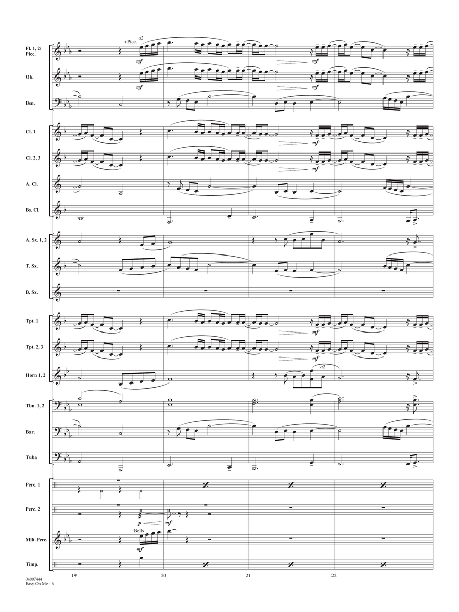 Easy on Me (arr. Michael Brown) - Conductor Score (Full Score) Concert Band scores gallery preview page 6