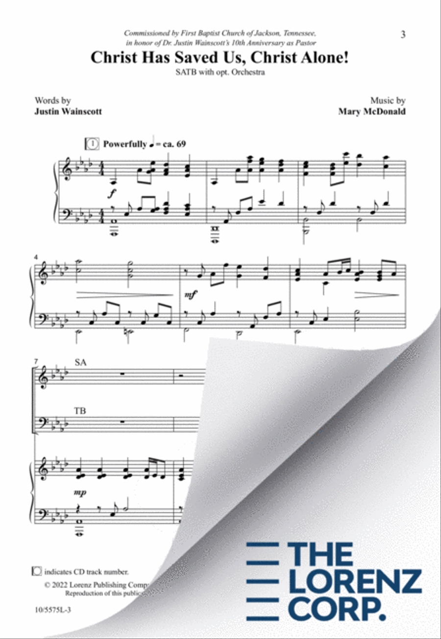 Christ Has Saved Us, Christ Alone 4-Part scores gallery preview page 4