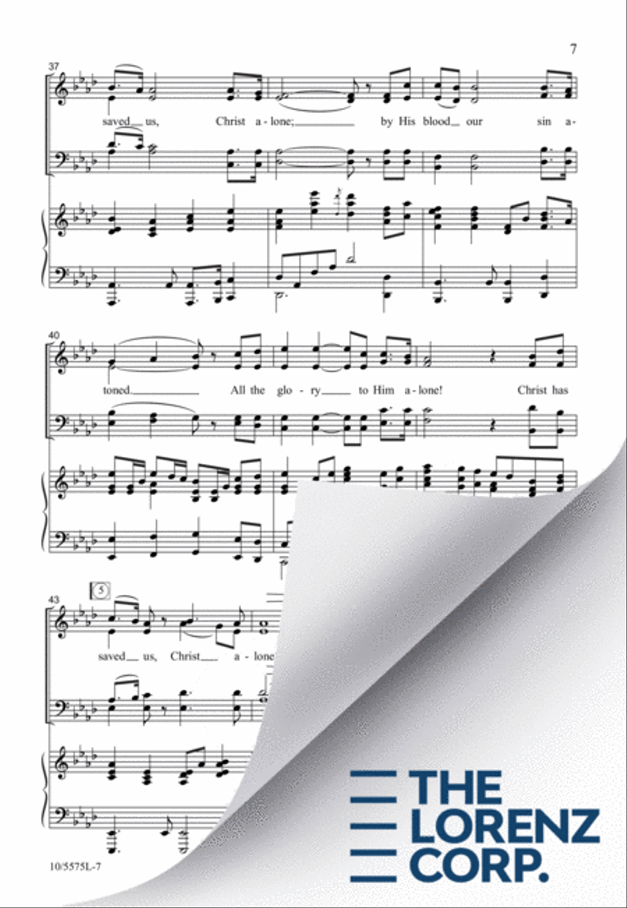 Christ Has Saved Us, Christ Alone 4-Part scores gallery preview page 8
