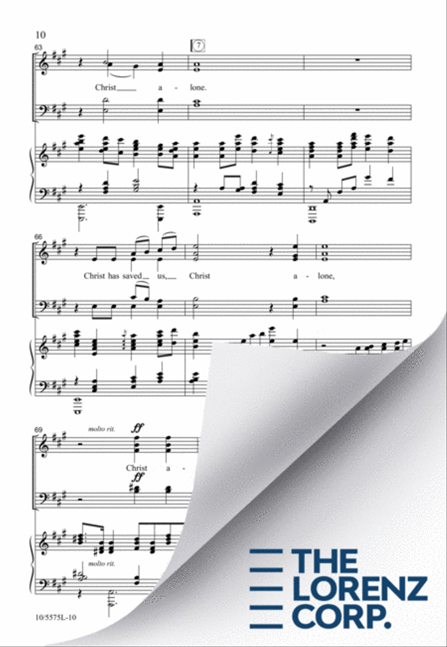 Christ Has Saved Us, Christ Alone 4-Part scores gallery preview page 11