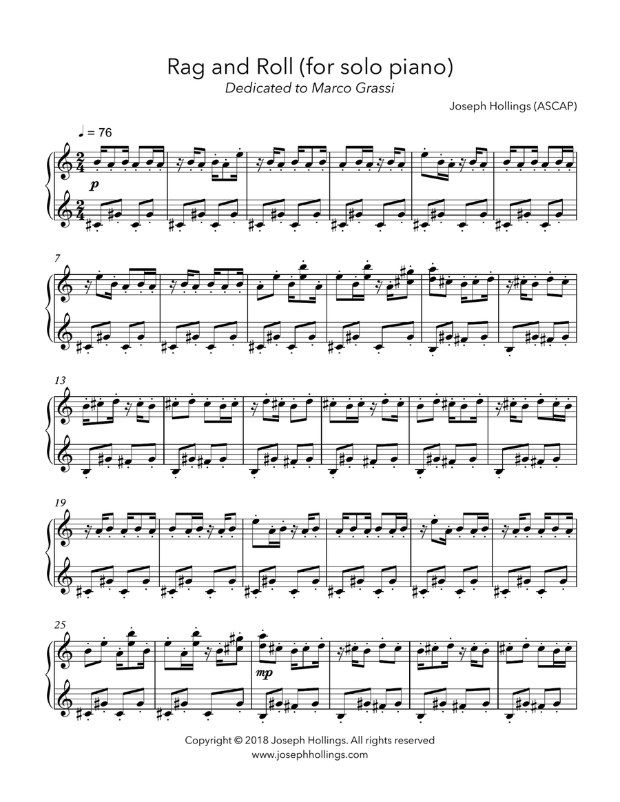 Rag and Roll (for solo piano) Piano Solo scores gallery preview page 2