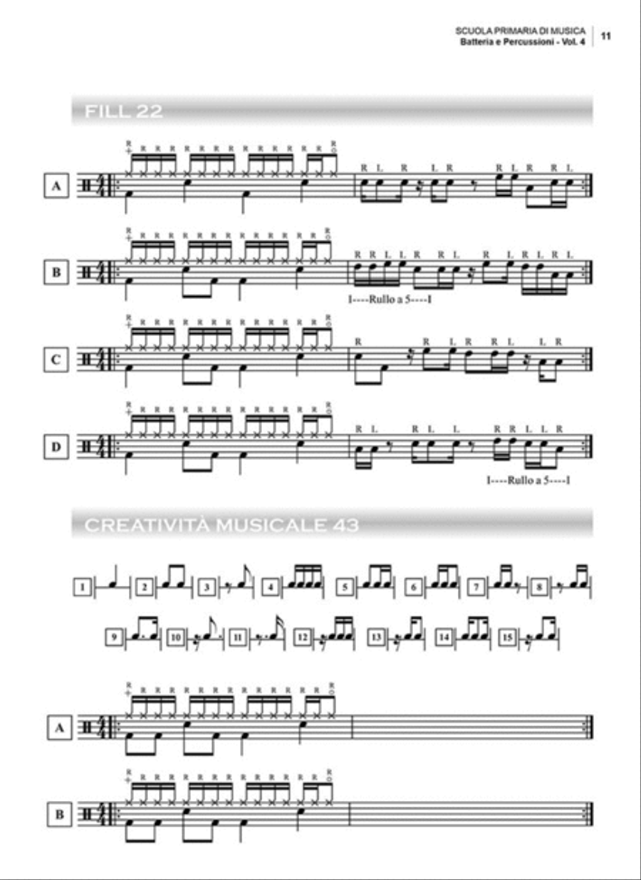 Batteria e percussioni vol. 4 (Unita didattiche) Drum Set - Sheet Music page 2