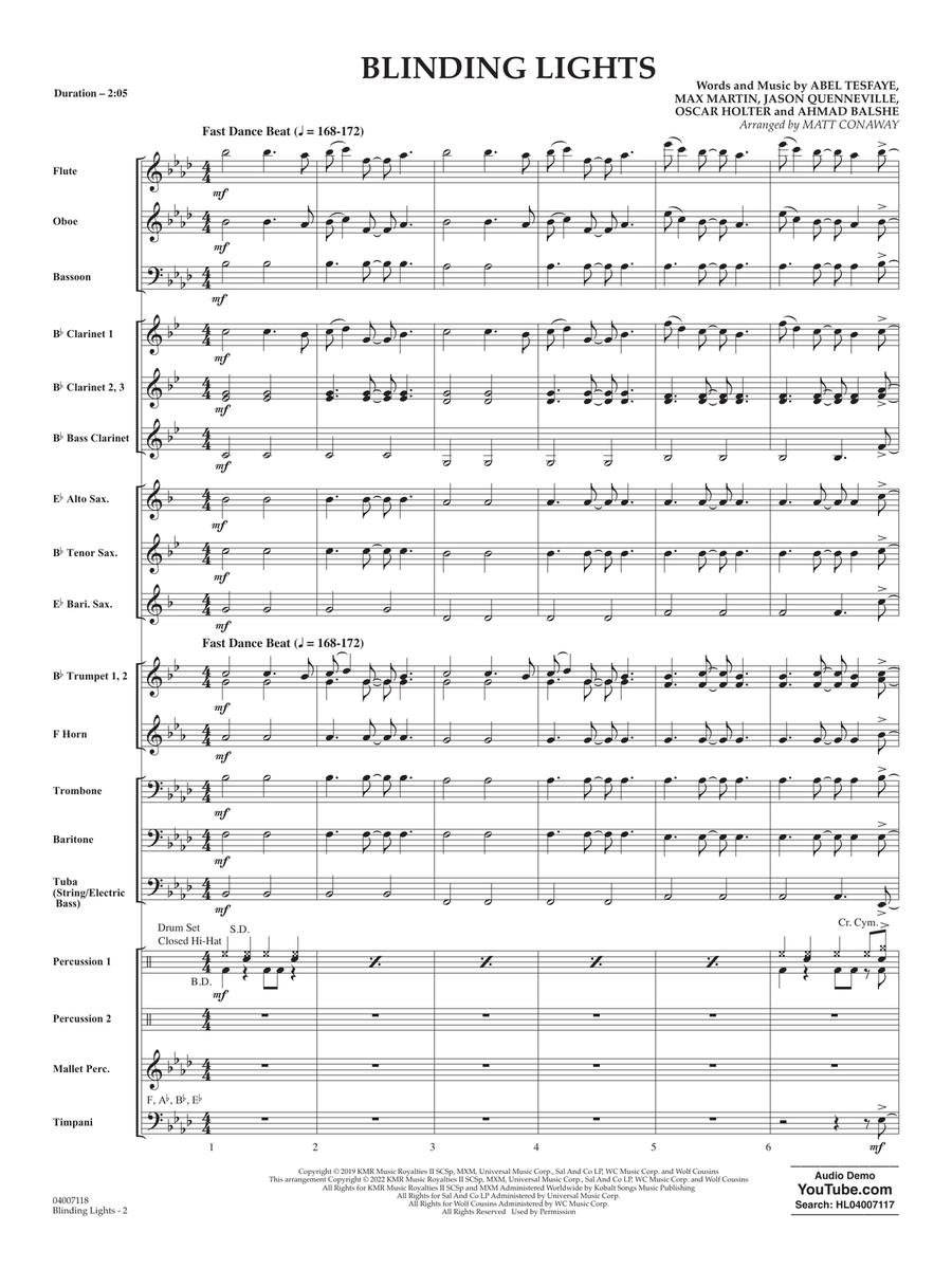Blinding Lights (arr. Matt Conaway) - Full Score Concert Band scores gallery preview page 2