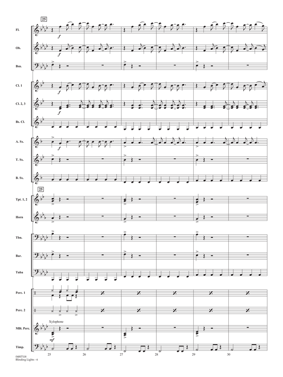 Blinding Lights (arr. Matt Conaway) - Full Score Concert Band scores gallery preview page 6