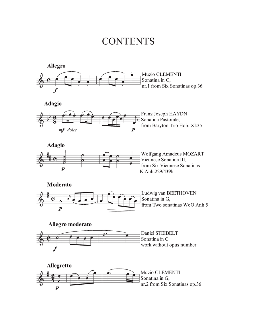 Six Classical Sonatinas - arranged for lever harp Celtic Harp scores gallery preview page 5