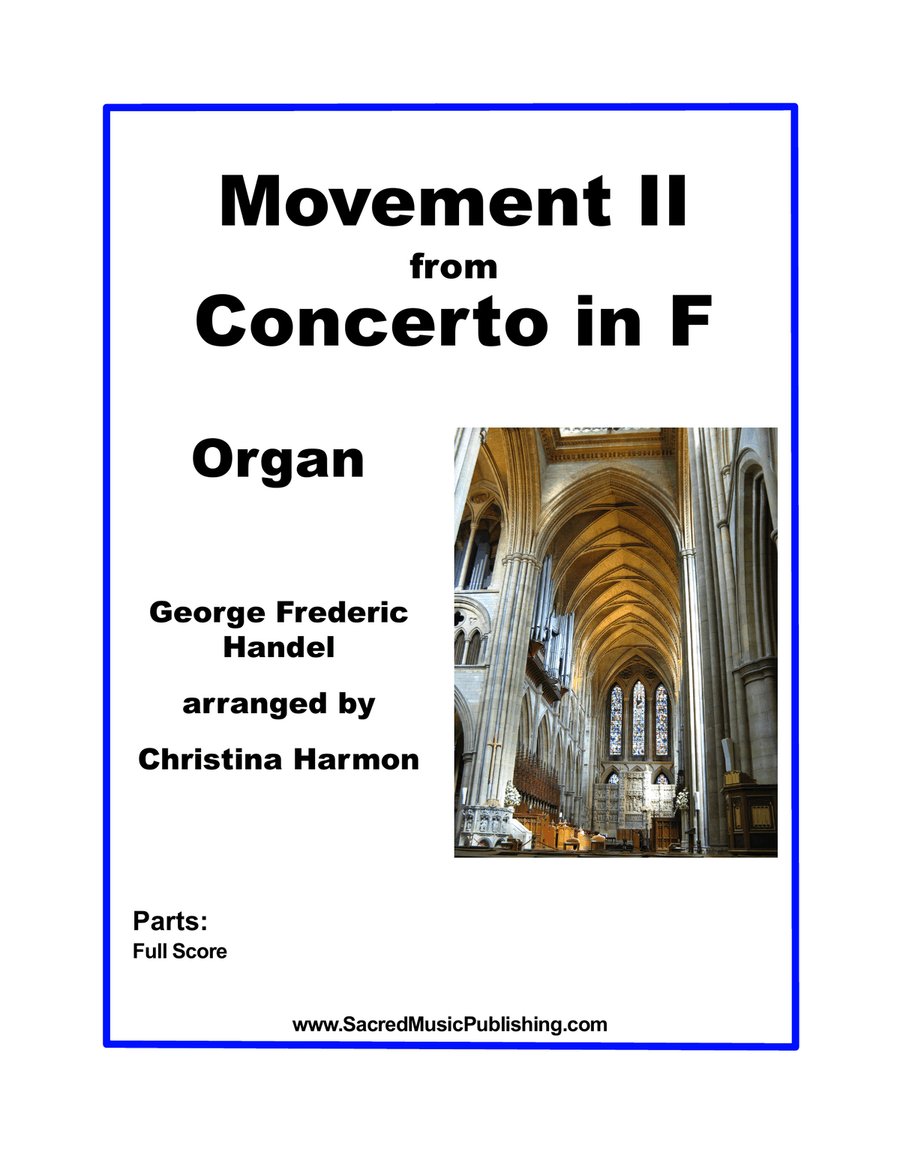 Handel Concerto in F Movement II - Organ Organ Solo scores gallery preview page 1