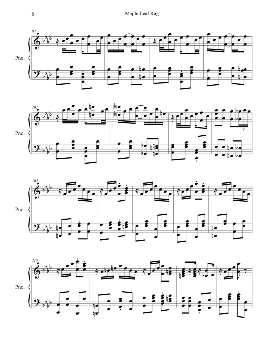 Maple Leaf Rag Variation II (more advanced than my other version) Piano Method scores gallery preview page 6