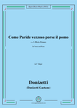 Donizetti-Come Paride vezzoso porse il pomo,in F Major,for Voice and Piano
