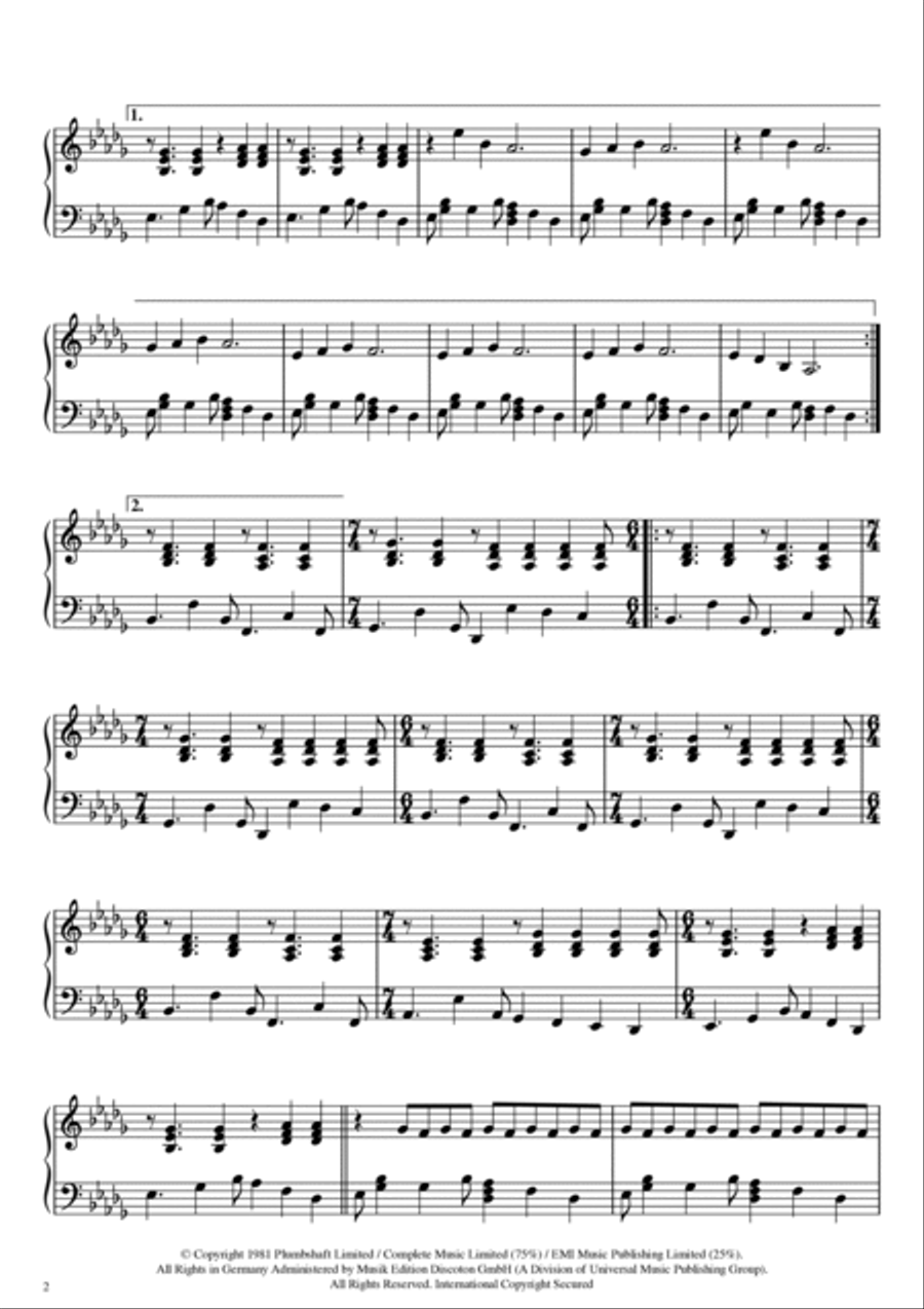 Golden Brown Piano Solo scores gallery preview page 2