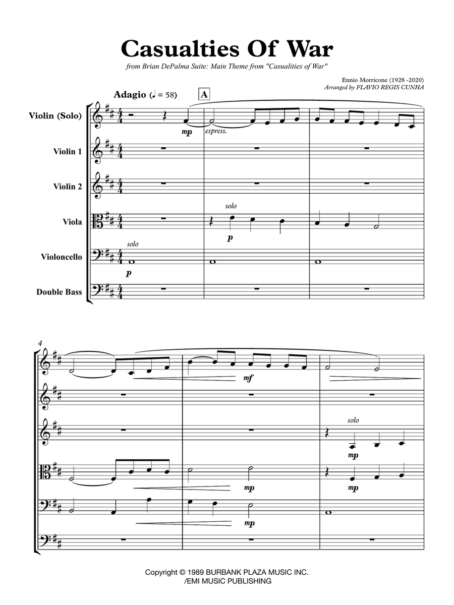 Casualties Of War -end Title String Orchestra scores gallery preview page 3