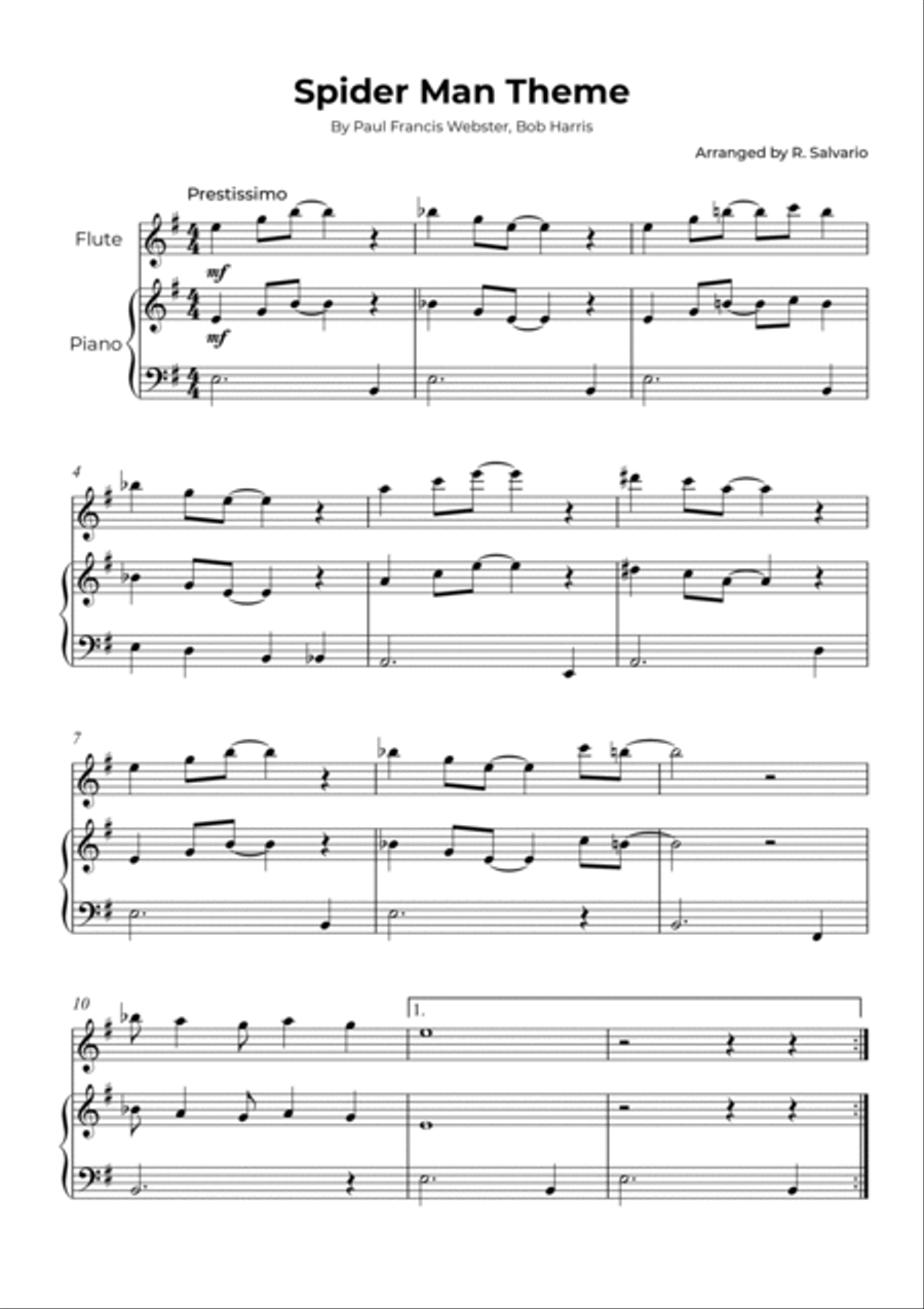 Theme From Spider Man Flute Solo scores gallery preview page 2