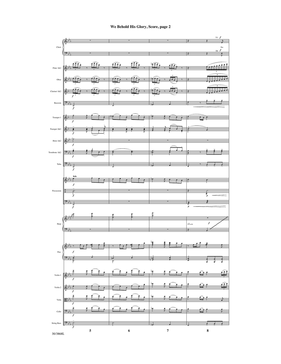 We Behold His Glory - Downloadable Orchestral Score and Parts Score scores gallery preview page 3