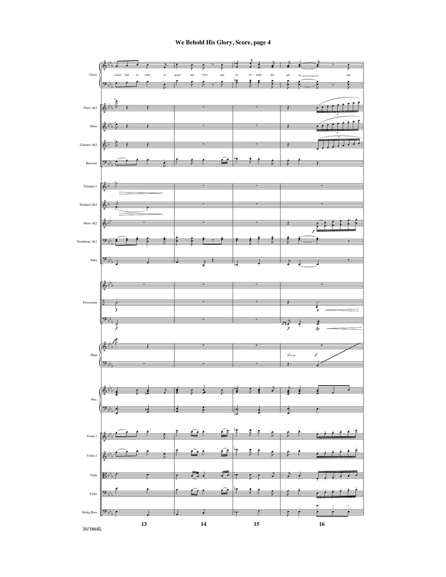 We Behold His Glory - Downloadable Orchestral Score and Parts Score scores gallery preview page 5