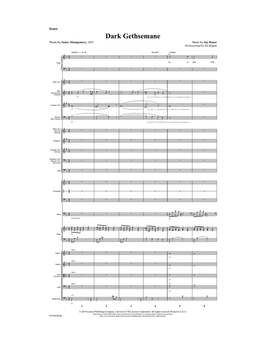 Dark Gethsemane - Downloadable Orchestral Score and Parts Score scores gallery preview page 2
