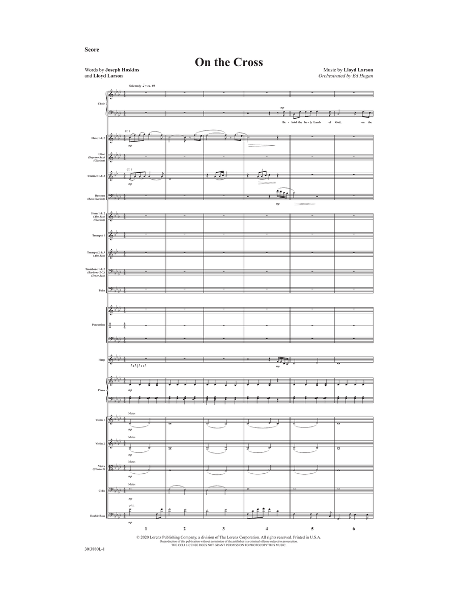 On the Cross - Downloadable Orchestral Score and Parts Score scores gallery preview page 2
