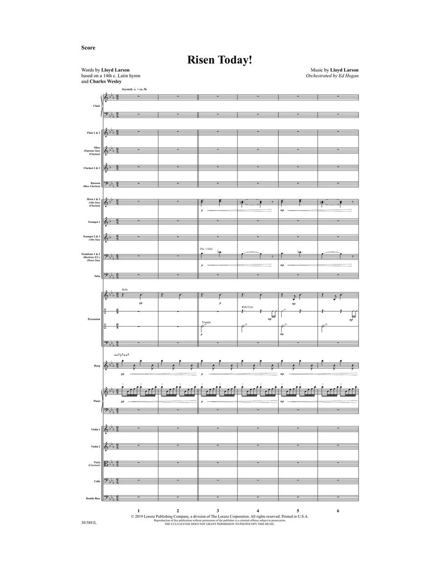 Risen Today! - Downloadable Orchestral Score and Parts Score scores gallery preview page 2