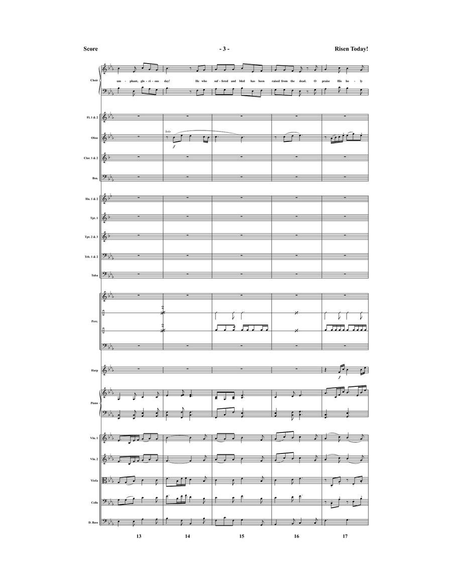 Risen Today! - Downloadable Orchestral Score and Parts Score scores gallery preview page 4