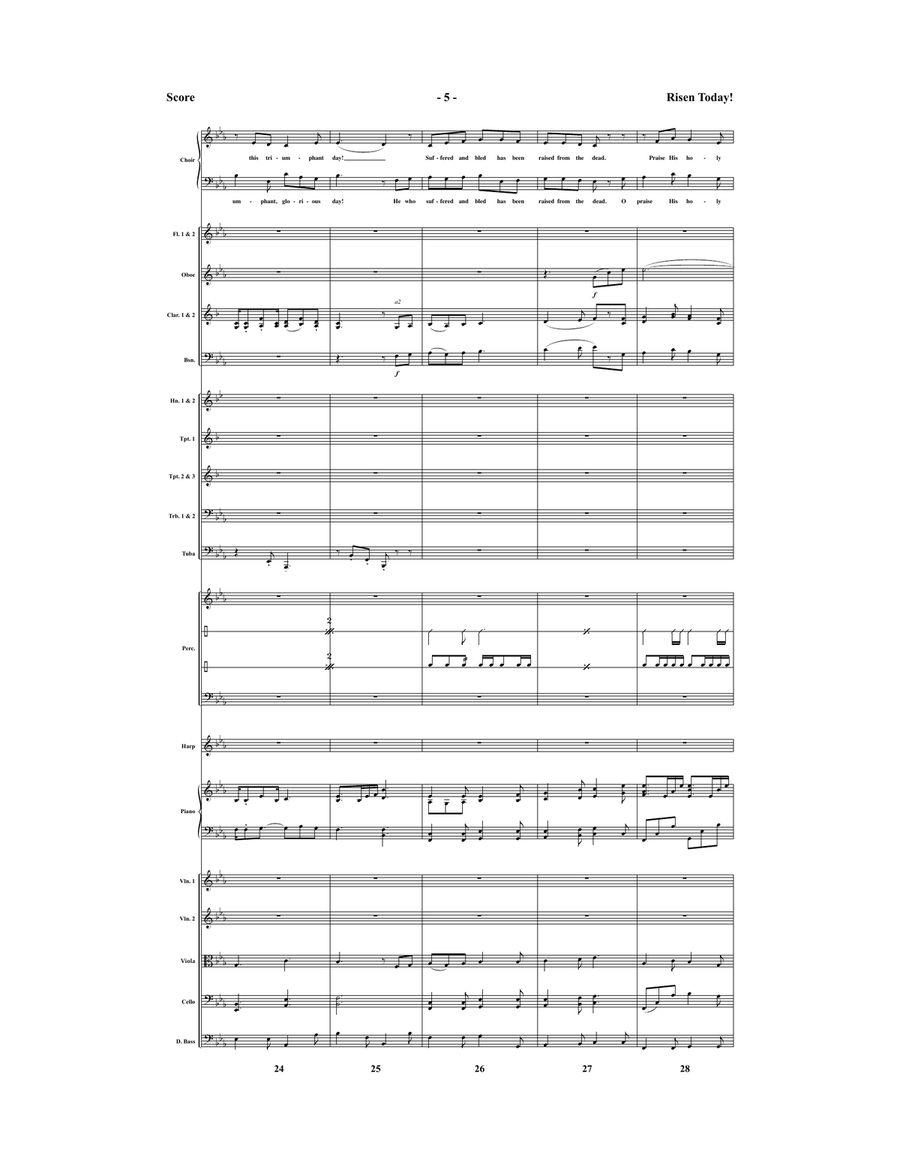Risen Today! - Downloadable Orchestral Score and Parts Score scores gallery preview page 6