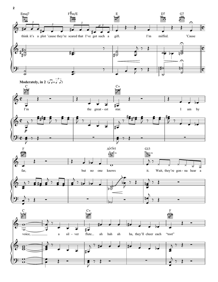 I'm The Greatest Star (from Funny Girl) Piano, Vocal, Guitar scores gallery preview page 2