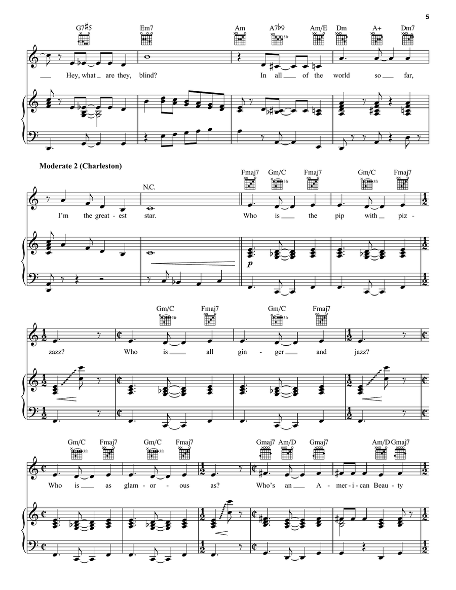 I'm The Greatest Star (from Funny Girl) Piano, Vocal, Guitar scores gallery preview page 5