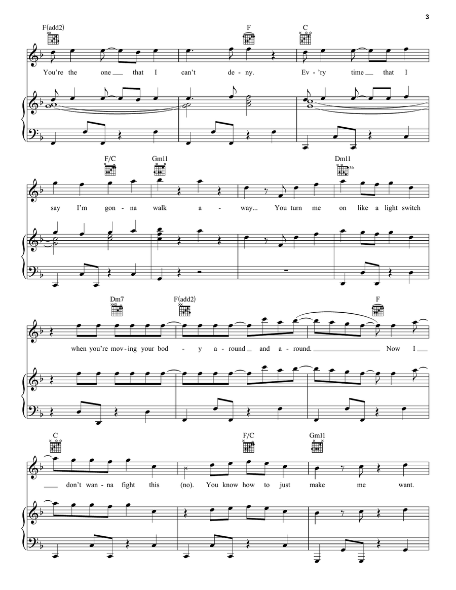 Light Switch Light Switch Piano, Vocal, Guitar scores gallery preview page 3