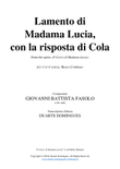 Lamento di Madama Lucia, con la risposta di Cola - Score Only