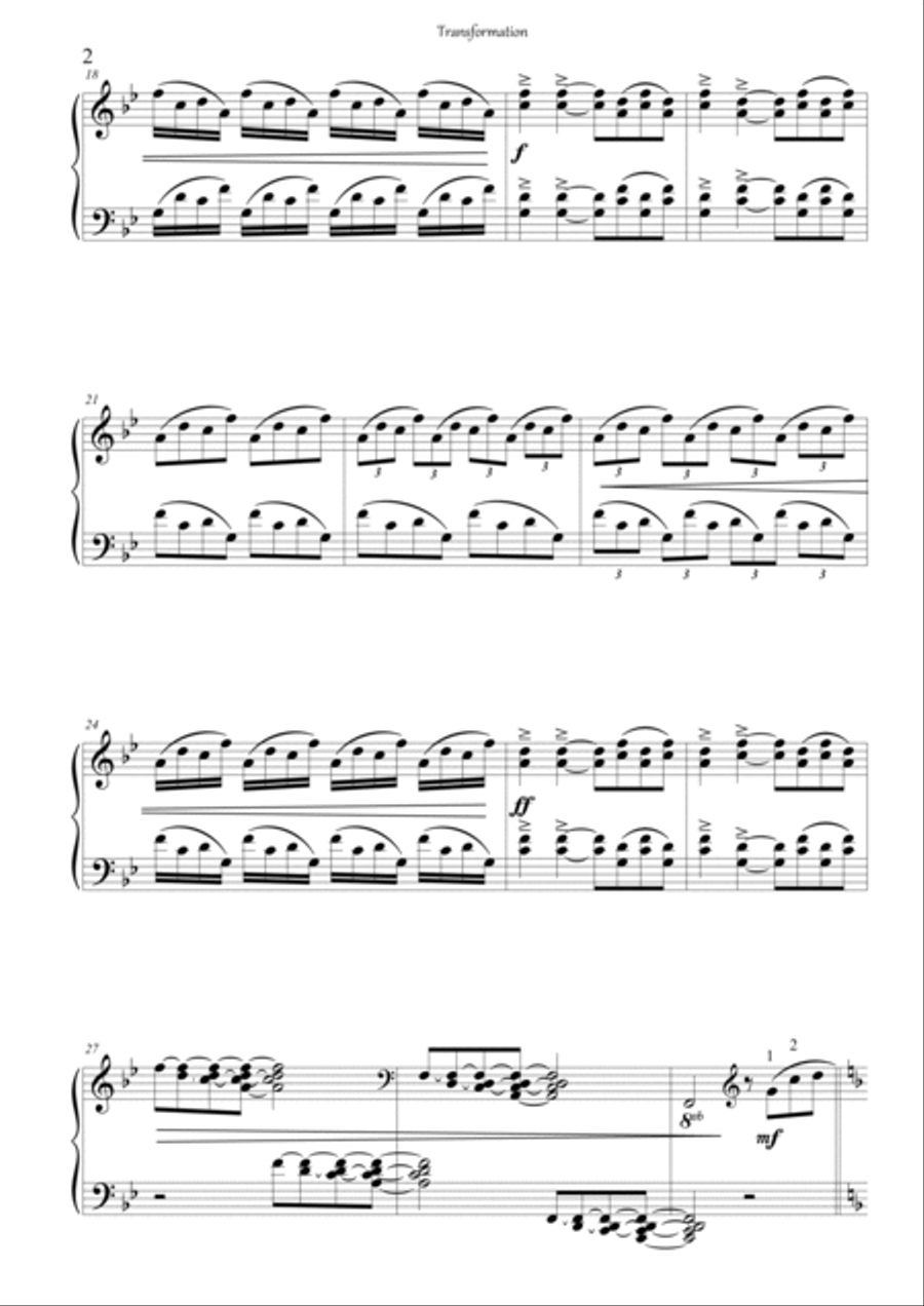 Transformation Piano Solo scores gallery preview page 3