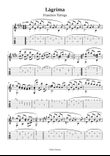 Lagrima - Tárrega - Easy guitar Tabs
